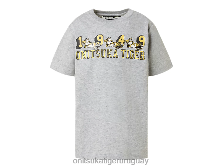 Onitsuka Tiger camiseta gráfica niños J06BX678 gris pluma ropa