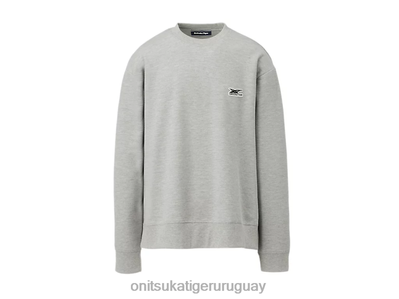 Onitsuka Tiger Top de manga larga unisexo J06BX474 cuero gris ropa