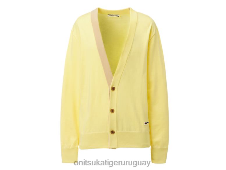 Onitsuka Tiger cárdigan de punto unisexo J06BX480 amarillo claro ropa