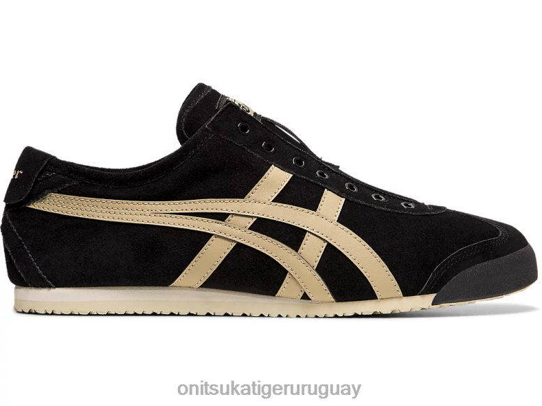 Onitsuka Tiger México 66 sin cordones unisexo J06BX348 crepé negro/madera zapatos